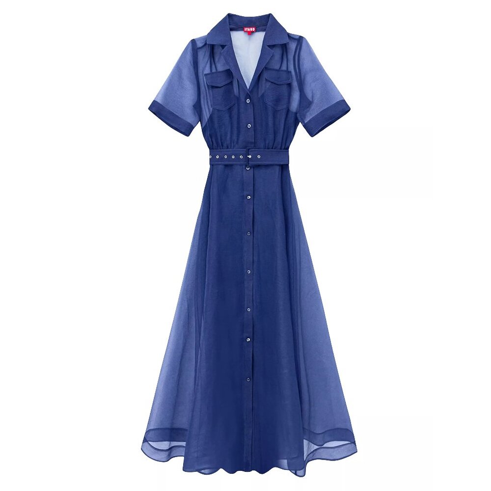 Staud Millie maxi dress Navy Organza